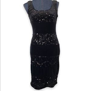 Joseph Ribkoff sequin and velvet tank dress sz 6